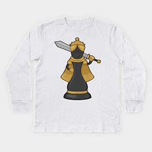 Chess piece Queen at Chess with Sword Kids Long Sleeve T-Shirt